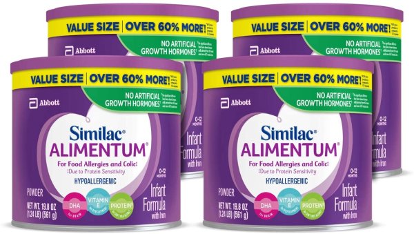 Alimentum Hypoallergenic Infant Formula Value Size Powder, 4 Count