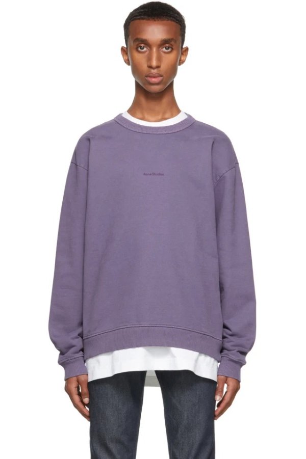 Purple Fleece Logo Sweatshirt
