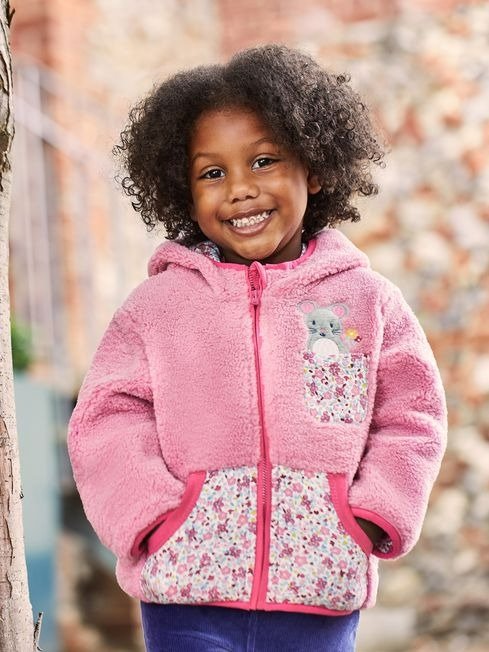 Girls' Mouse Applique Pocket Cosy Hoodie