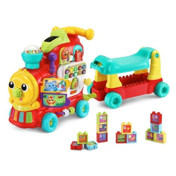 4-in-1 Learning Letters Train Sit-to-Stand Walker and Ride-On