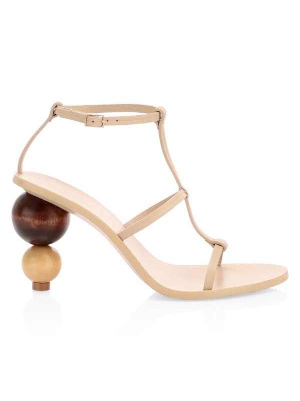 - Eden Ball-Heel Leather Sandals