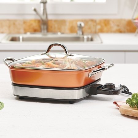 Ceramic Stainless Steel 12" Non-Stick Heat Resistant & Dishwasher Safe Pan with Riveted Handle, 3 Piece