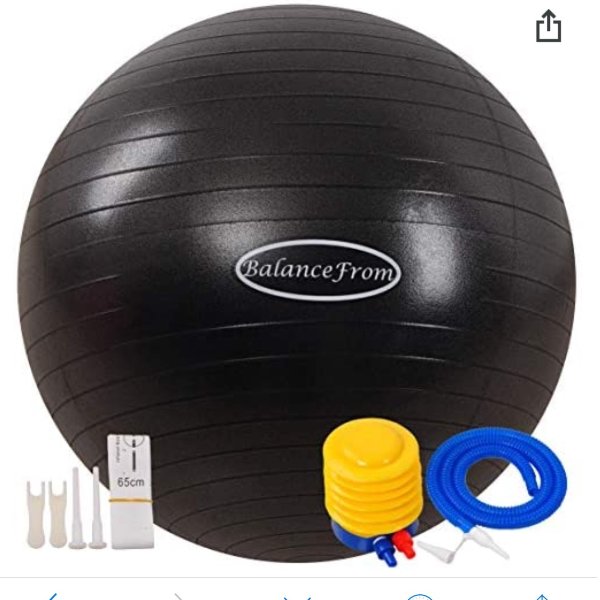 Anti-Burst and Slip Resistant Exercise Ball Yoga Ball Fitness Ball Birthing Ball with Quick Pump, 2,000-Pound Capacity