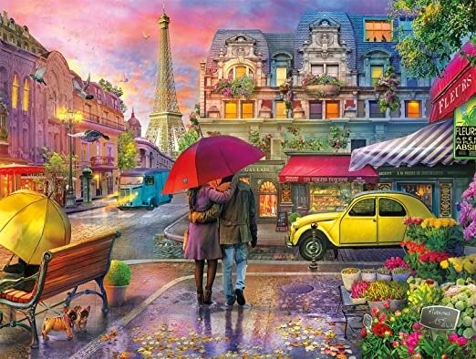 - Cities in Color - Raining in Paris - 750 Piece Jigsaw Puzzle