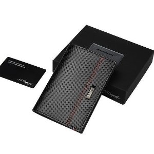 S.T. DUPONT Glossy Black Defi Perforated Leather Passport Holder