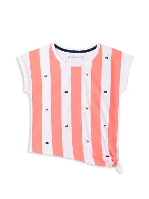Girl's Awning Stripe Side-Tie Top