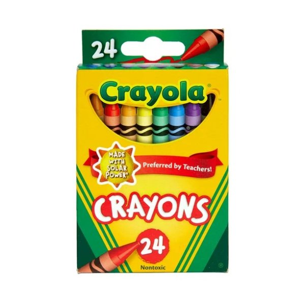 Classic Crayons, Assorted Colors, Back to School, 24 Count