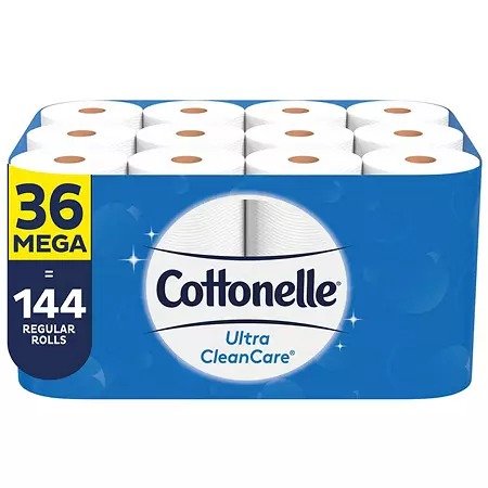 Cottonelle Ultra CleanCare Toilet Paper, Strong Bath Tissue, Septic-Safe (36 Mega Rolls, 340 sheets/roll) - Sam's Club