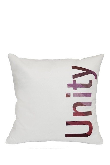 Unity Embroidered Pillow - Red & Purple - 21" x 21"