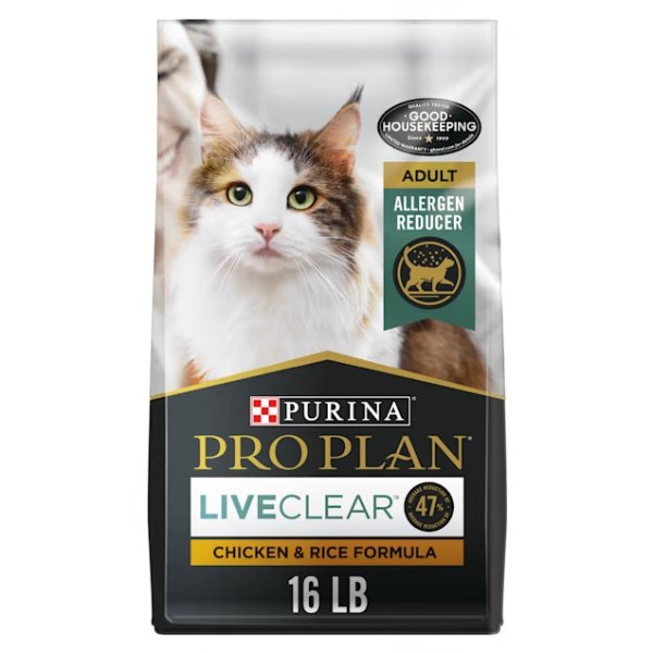 Purina Pro Plan With Probiotics, High Protein LiveClear Chicken & Rice Formula Dry Cat Food, 16 lbs. | Petco