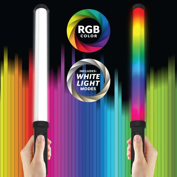 Bower 360 Degree RGB and White 19-inch Wand LED Light; Black