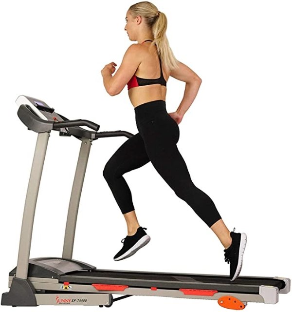 Folding Treadmill with Device Holder, Shock Absorption and Incline