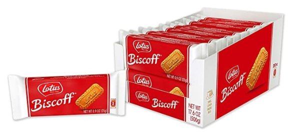 Biscoff - European Biscuit Cookies - 0.9 Ounce (20 Count) - 20 XL Two-Packs - non GMO Project Verified + Vegan