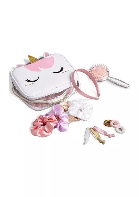 Flawless Fashion Kids Hair Accessory Set and Unicorn Carrying Case
