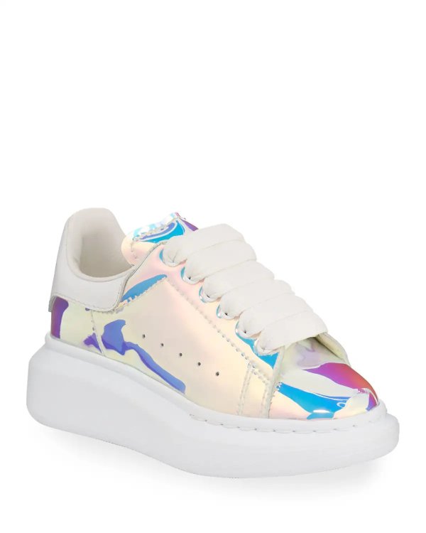 Lace-Up Holographic Sneakers, Toddler/Kids