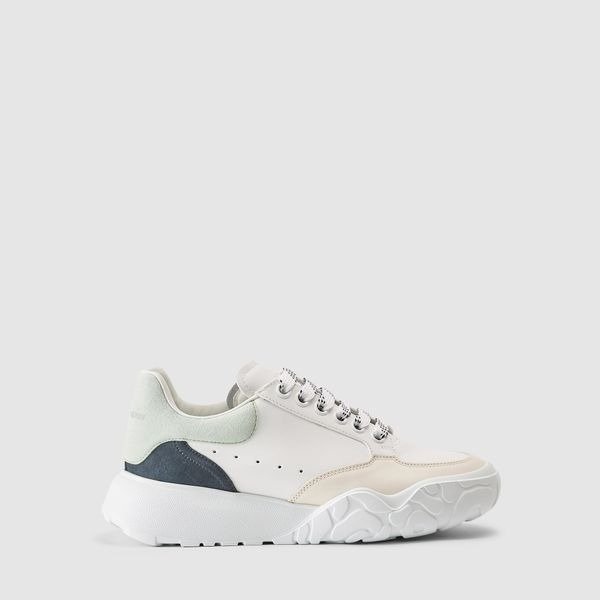 Women's Court White Mint Trainers