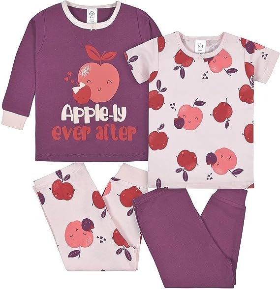 Baby Girl's Toddler Snug Fit 4-Piece Pajama Set