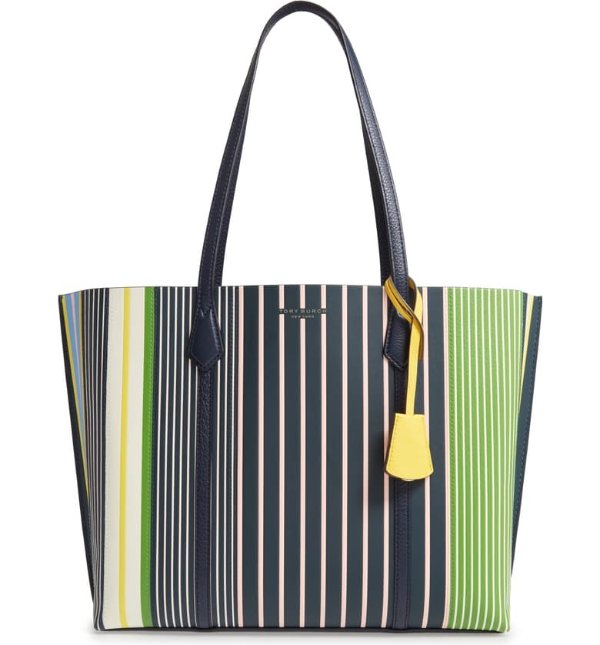 Perry Stripe Leather Tote