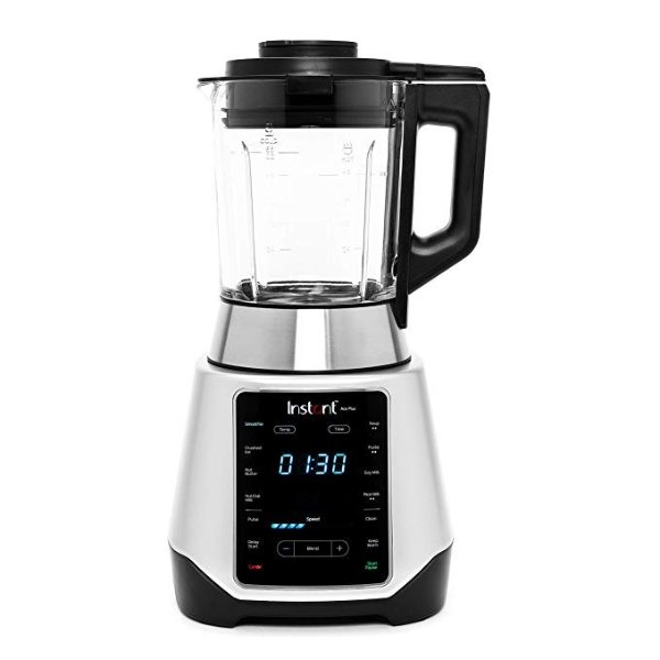 Instant Ace Plus Cooking & Beverage Blender includes Professional Quality Glass Pitcher with Concealed Heating Element, 8 Stainless Steel Blades, 54 oz, 1300 Watt, Silver & Black