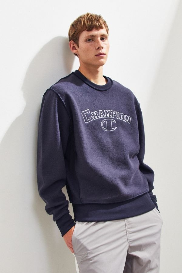 Champion Embroidered Inside Out Crew-Neck Sweatshirt