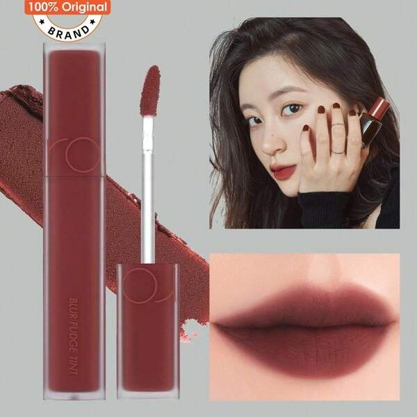 rom&nd ROMAND BLUR FUDGE TINT 04 Radwood 0.17oz Matte Lip Tint Light Weight Cream Type Spreadable Super Stay High-Pigment Non-Drying Velvety Matte Smudges Easily & Smoothly K-Beauty