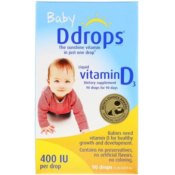 婴儿，液体维生素D3，400国际单位，0.08液量盎司（2.5毫升）