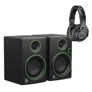 Mackie CR3 3" 50W Monitor Speakers + ATH-M40x Headphones