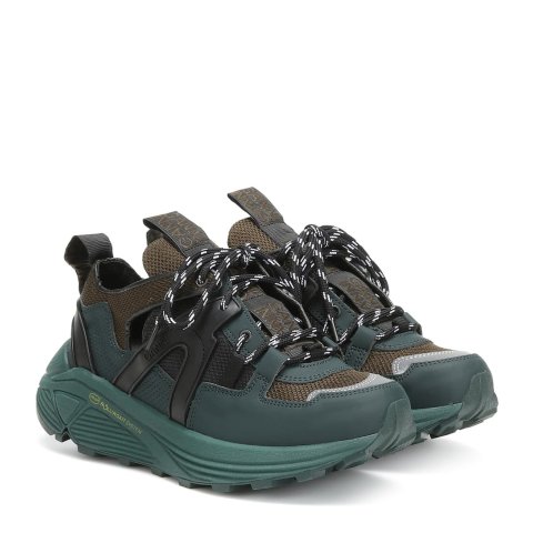 Suede and mesh sneakers