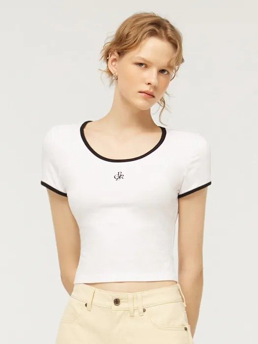 Color Line Slim Fit T-Shirt_White