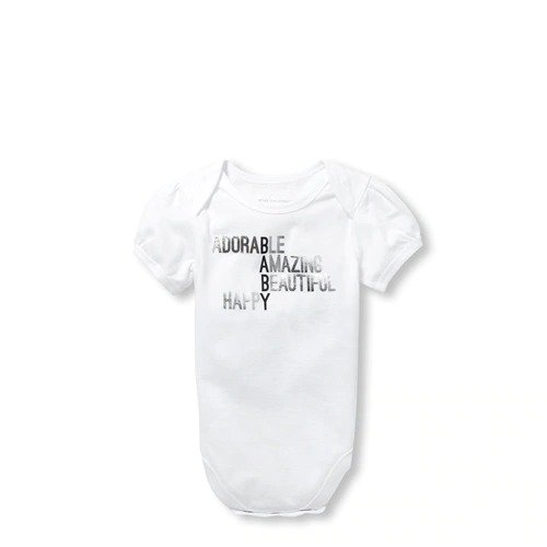 Baby Girls Matching Family Short Sleeve Foil Baby Definition Graphic Bodysuit