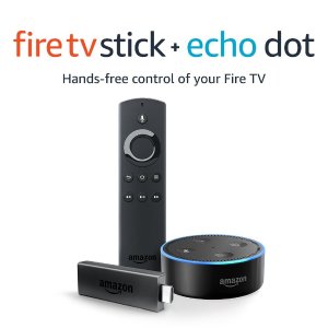 Amazon Fire TV Stick 电视棒 带Alexa语音遥控器 + Echo Dot套装