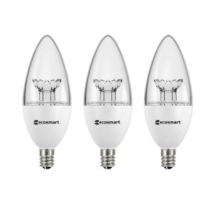 EcoSmart 60-Watt Equivalent B11 Dimmable Clear Blunt Tip LED Light Bulb Soft White (6-Pack)