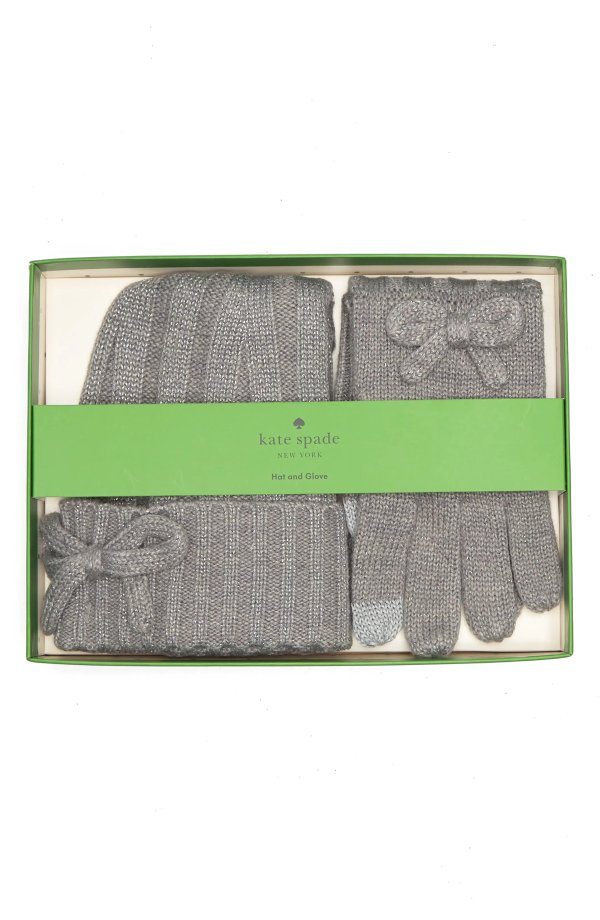 bow beanie and gift box