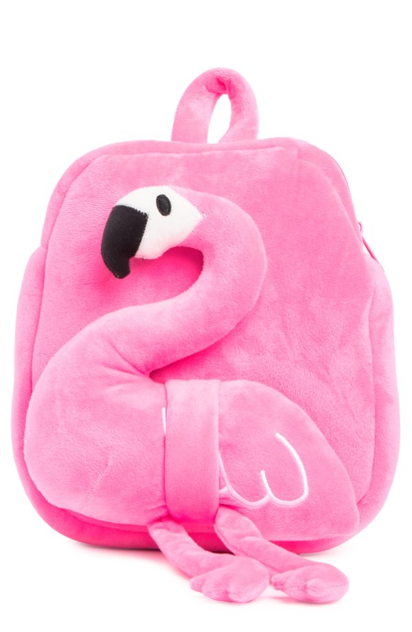 Plush Fleece Flamingo Backpack