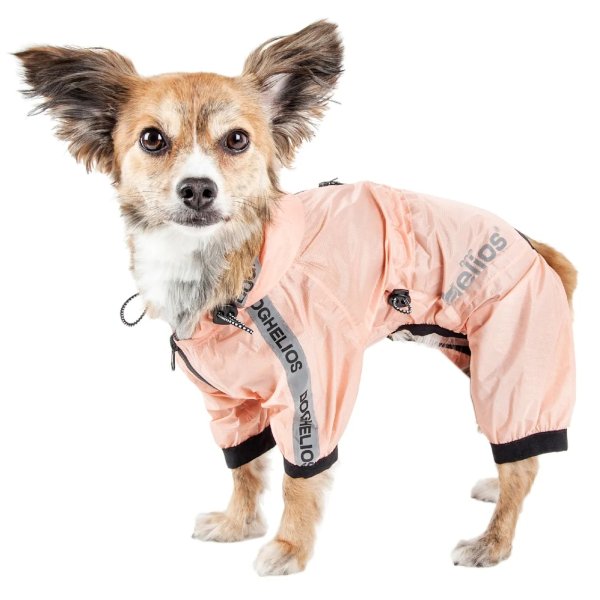 Torrential Shield Waterproof Multi-Adjustable Peach Dog Windbreaker Raincoat, X-Small | Petco