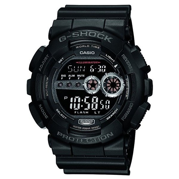 Men's GD100-1BCR G-Shock X-Large Black Multi-Functional Digital Sport W...
