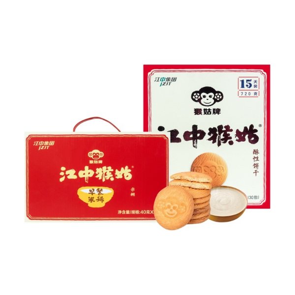江中集团 猴姑饼干 30独立包装入 + 早餐米稀 原味 40g×6杯