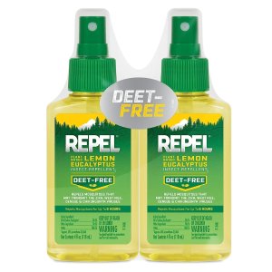 Repel Plant-Based Lemon Eucalyptus Insect Repellent, Mosquito Repellent, Pump Spray, 4 Ounce, (Pack of 2)