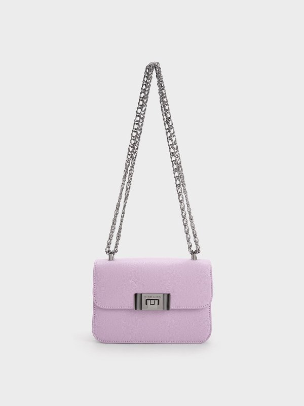 Purple Alia Chain-Strap Crossbody Bag | CHARLES & KEITH