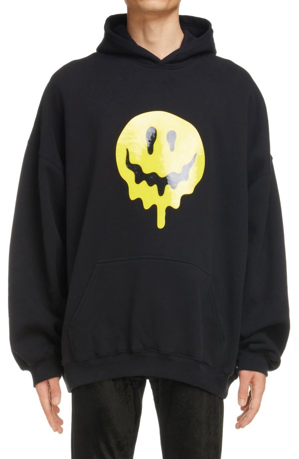 Drip Smiley Face Oversize Hoodie