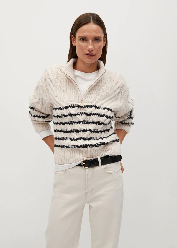 Contrasting knit sweater - Women | OUTLET USA