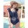 OP-18372 SHIRRING V ZONE ONEPIECE SWIMSUIT NAVY