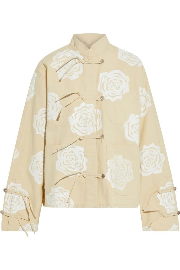 Floral-print cotton-canvas jacket
