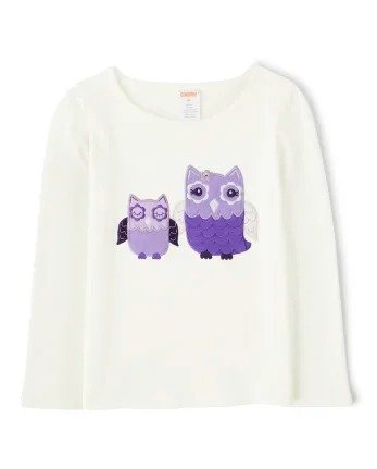Girls Long Sleeve Applique Owl Top - Whooo's Cute | Gymboree