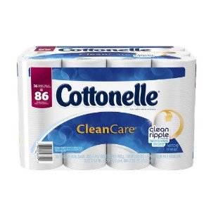 Cottonelle CleanCare Family Roll Toilet Paper Bath Tissue, 36 Rolls