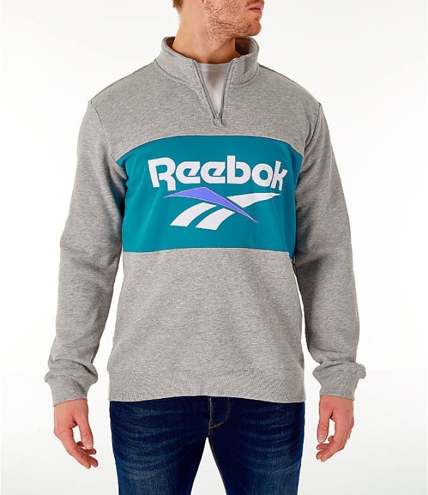 Men's Reebok Classics Colorblock Vector Quarter-Zip Sweatshirt