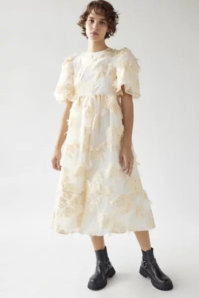 Hudson Textured Floral Midi Dress