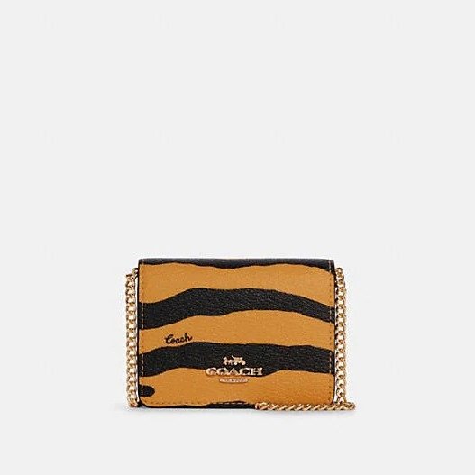 Mini Wallet On A Chain With Tiger Print