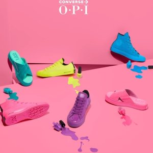 Converse官网 O.P.I.合作款炫彩帆布鞋、潮拖上线