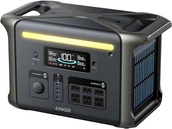 Anker SOLIX F1500 Portable Power Station, 1800W Solar Generator, PowerHouse Design, 1536Wh Battery Generators for Home Use, LiFePO4 Power Station for Outdoor Camping and RVs (Solar Panel Optional)